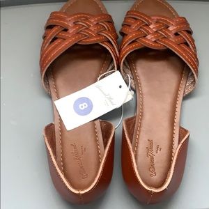 Brown sandals faux leather look
